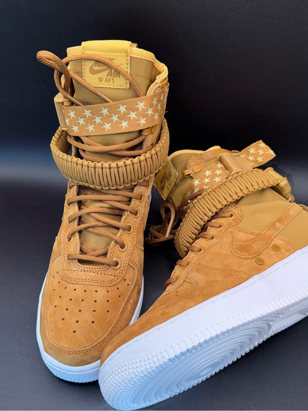 Nike SF Air Force 1 Wheat High Top Sneakers Women’s 7 Special Field AF1 Suede - Picture 10 of 15